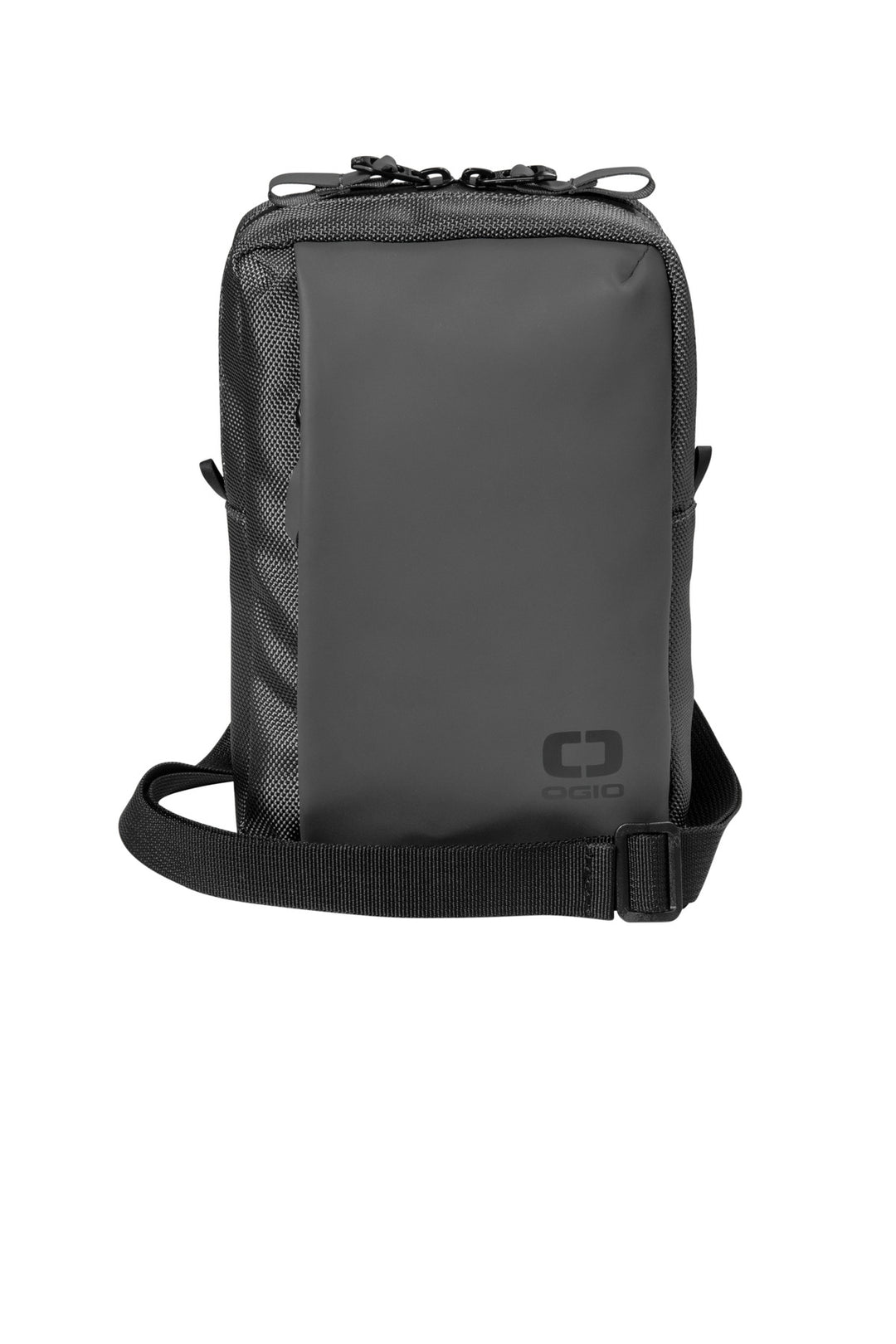 Front View of TarmacGrey OGIO Resistant Crossbody 97002
