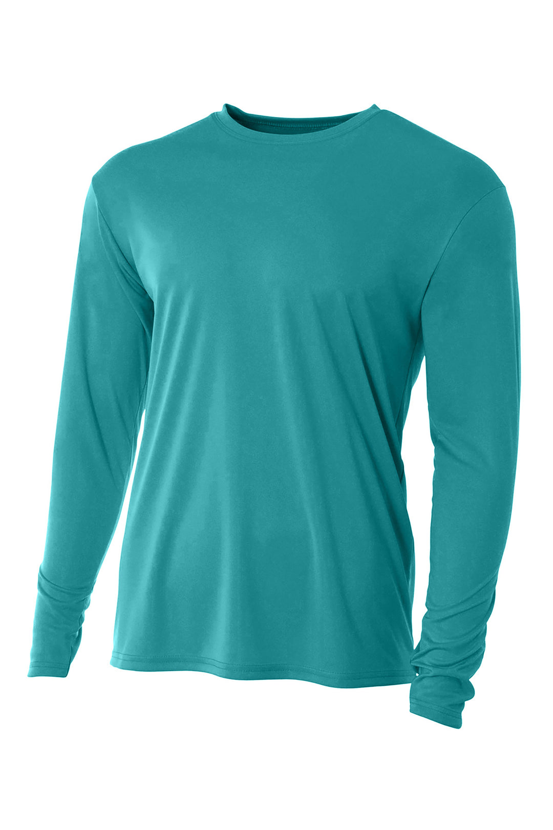 Front View of Teal A4 Cooling Performance Long Sleeve Tee A4N3165