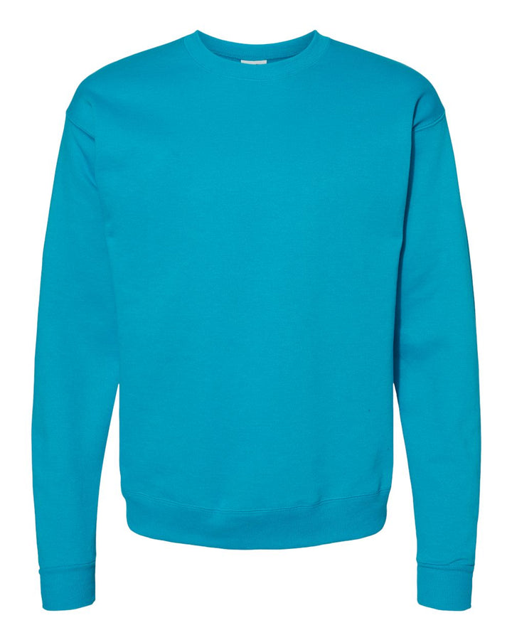 Front View of Teal Ecosmart® Crewneck Sweatshirt - P160