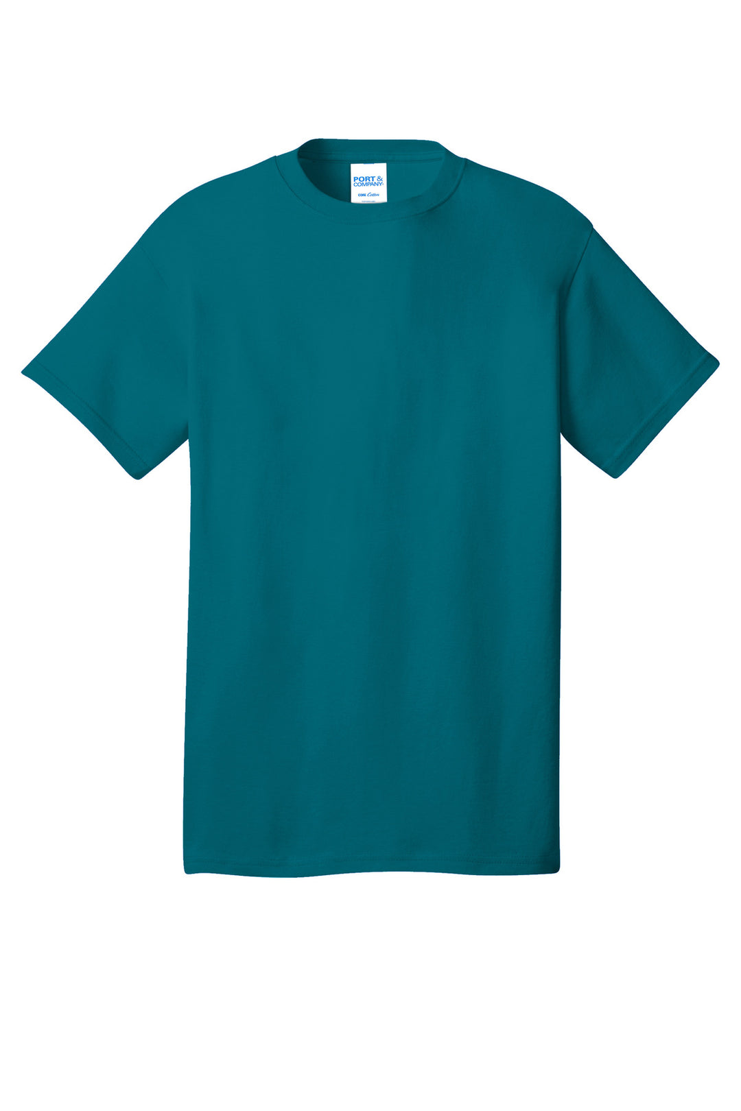 Front View of Teal Port & Company - Core Cotton Tee. PC54