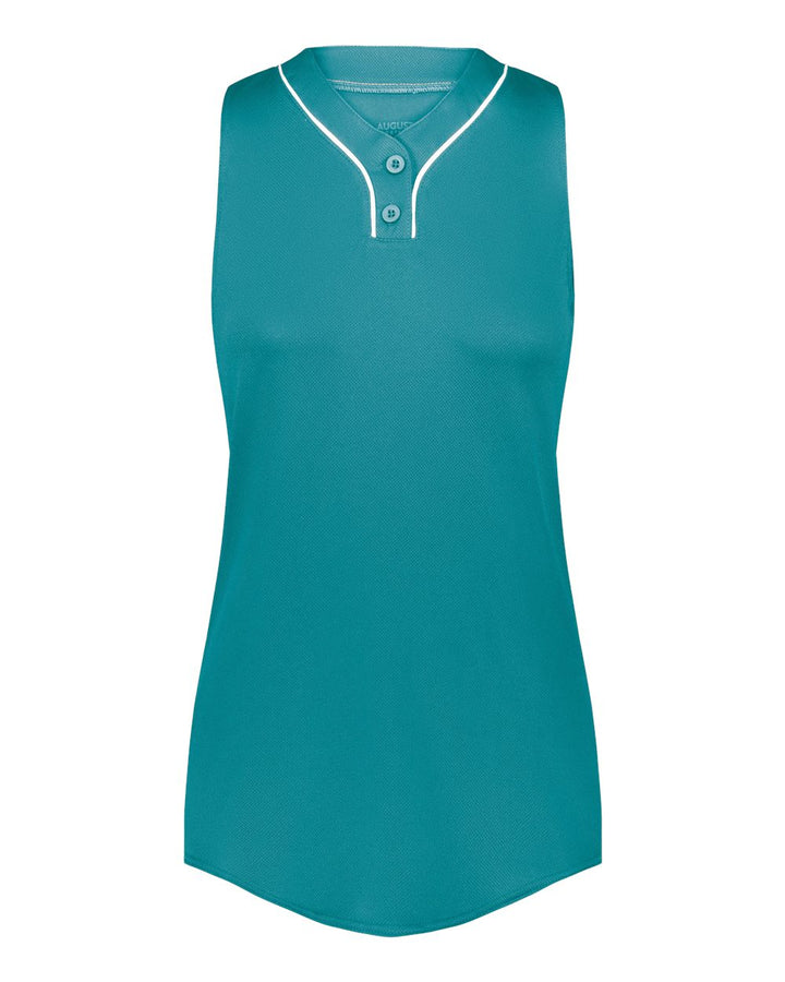 Front View of Teal/ White Women's Cutter Jersey - 6913
