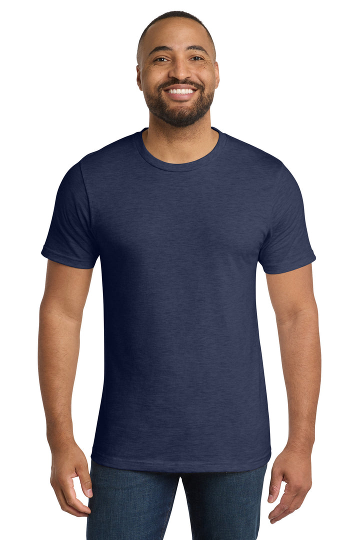 Front View of Team Navy Hthr Port & Company Bouncer Tee PC600