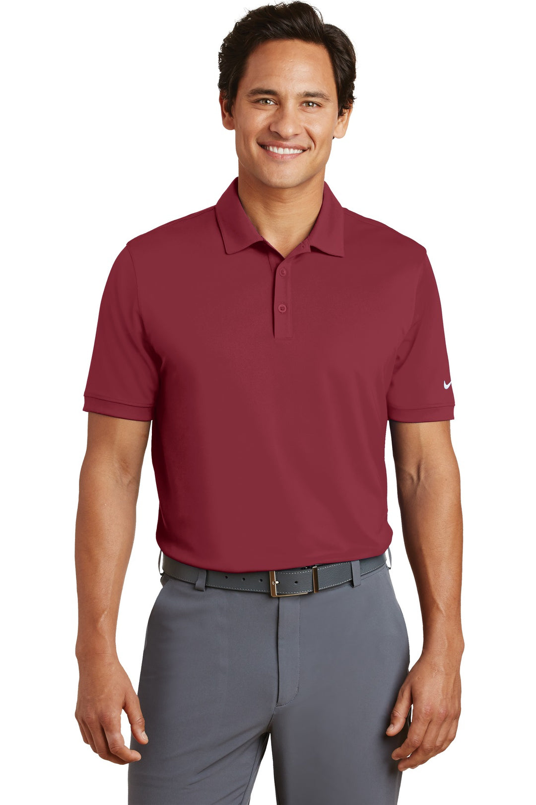 Front View of Team Red Nike Dri-FIT Players Modern Fit Polo. 799802