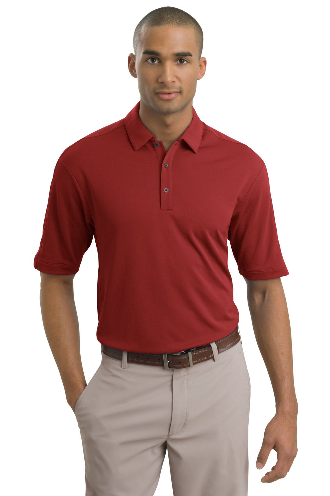 Front View of Team Red Nike Tech Sport Dri-FIT Polo. 266998