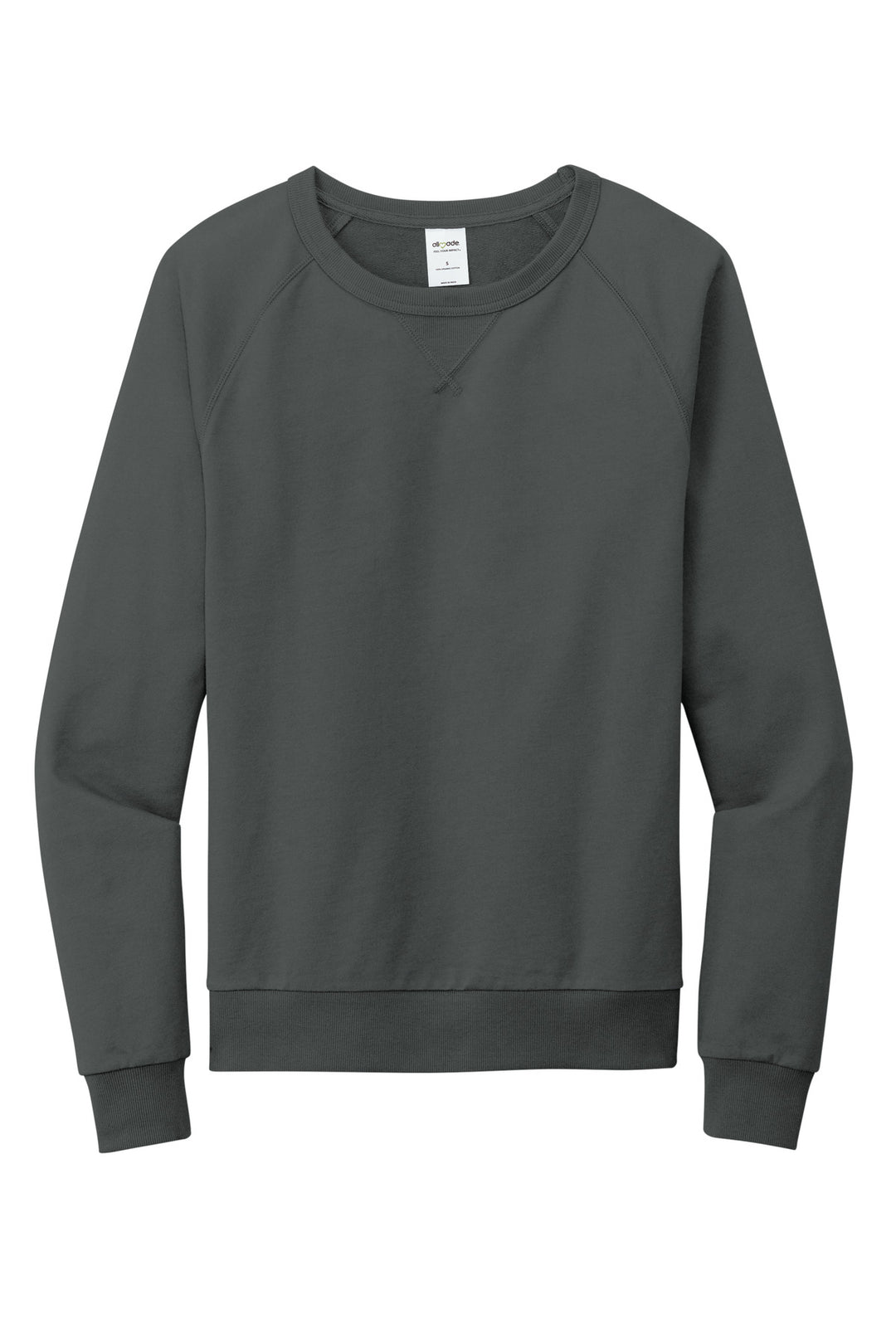 Front View of Teraingrey Allmade Unisex Organic French Terry Crewneck Sweatshirt AL4004