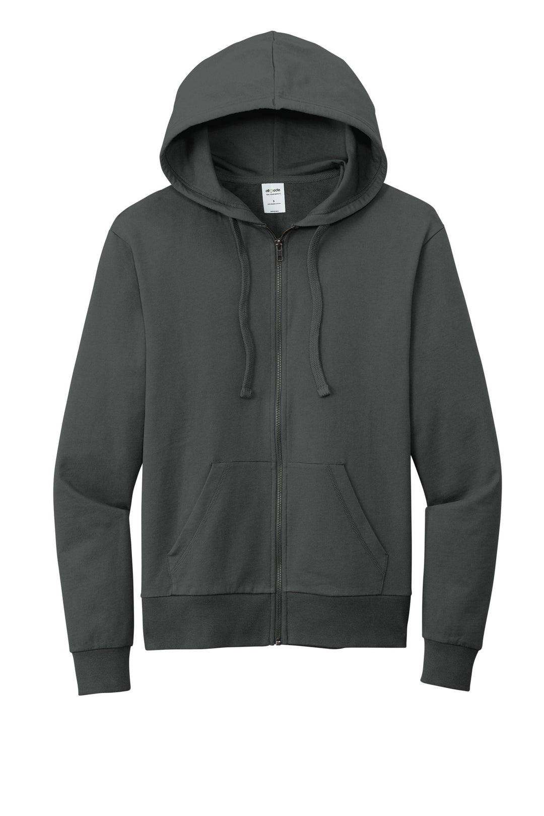 Front View of Teraingrey Allmade Unisex Organic French Terry Full-Zip Hoodie AL4002
