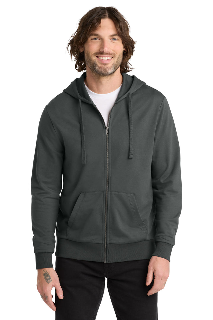 Front View of Teraingrey Allmade Unisex Organic French Terry Full-Zip Hoodie AL4002