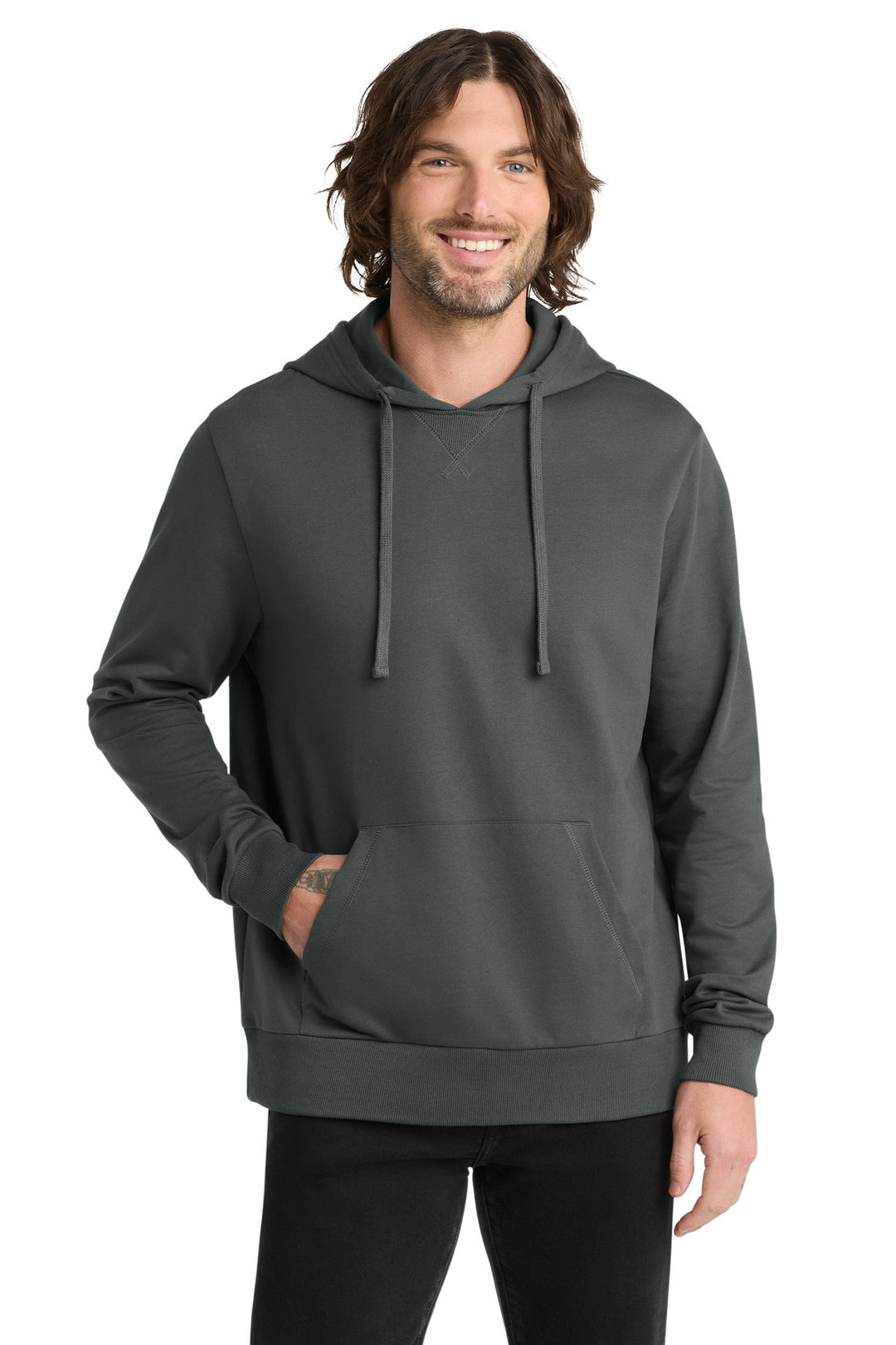 Front View of Teraingrey Allmade Unisex Organic French Terry Pullover Hoodie AL4000