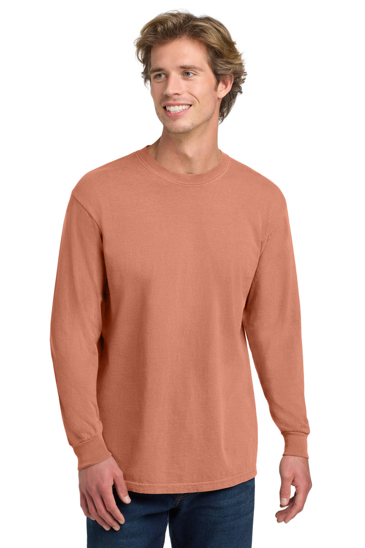 Front View of Terracota COMFORT COLORS Heavyweight Ring Spun Long Sleeve Tee. 6014