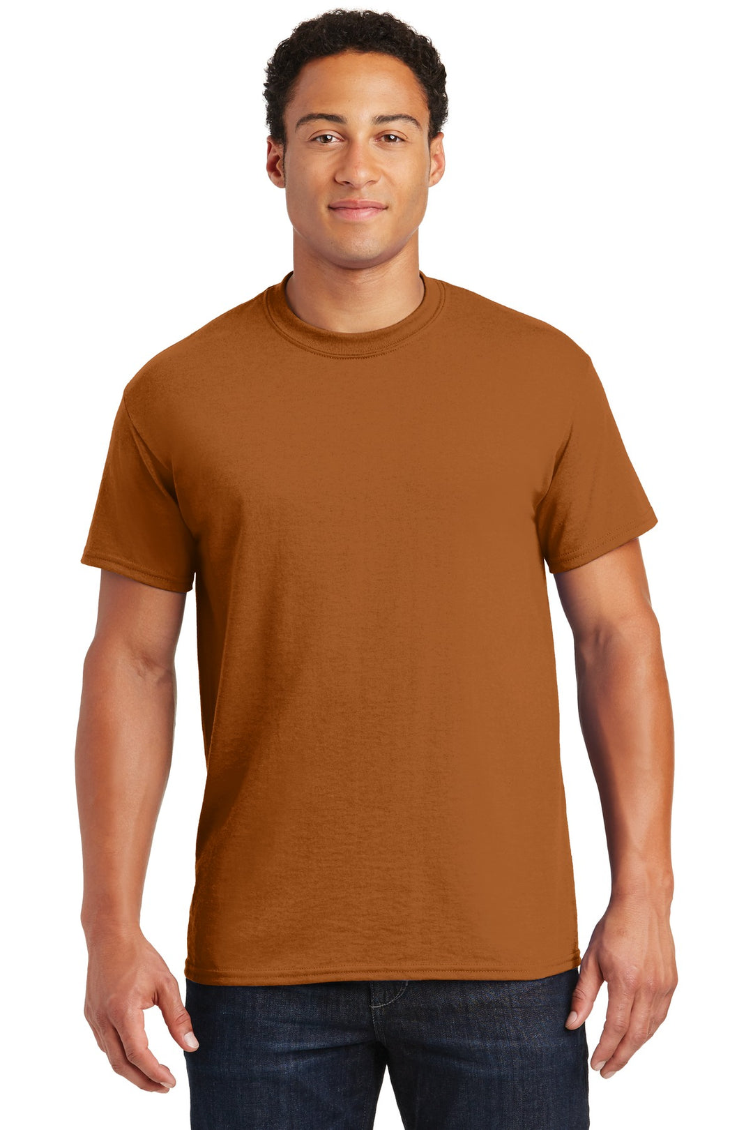 Front View of Texas Orange Gildan DryBlend 50 Cotton/50 Poly T-Shirt. 8000