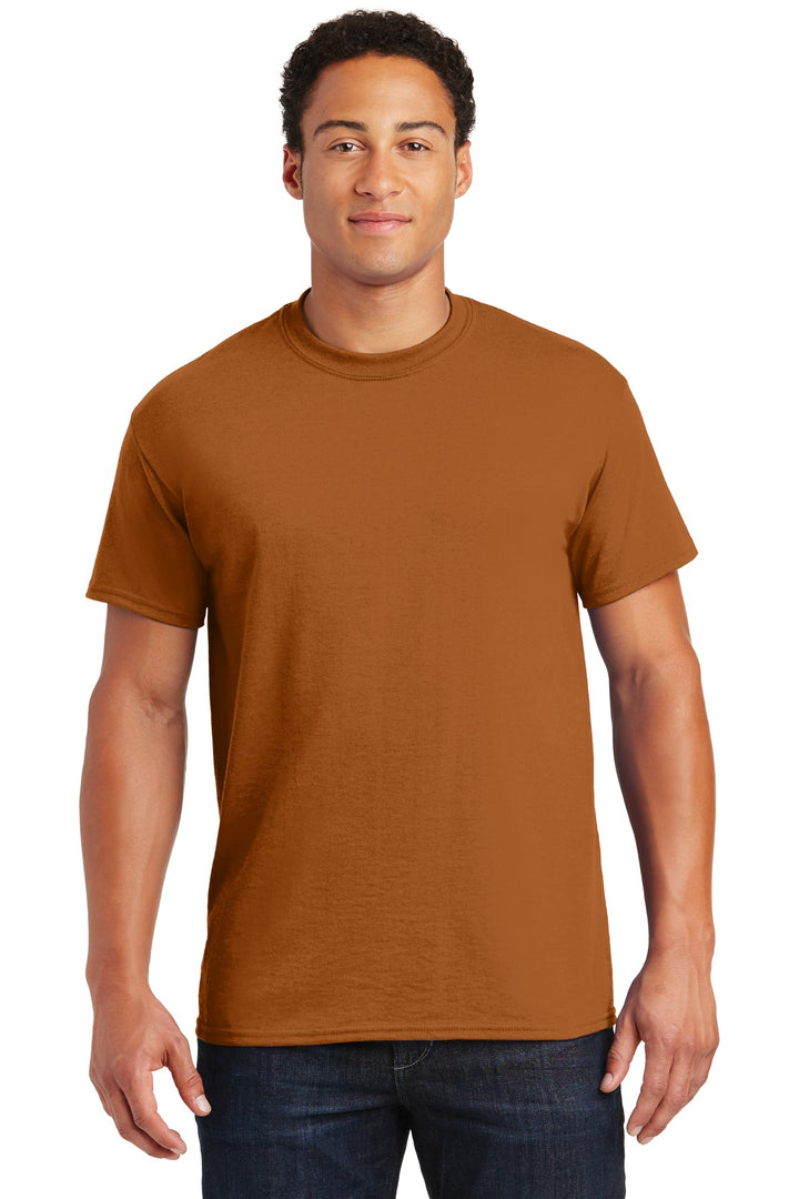 Front View of Texas Orange Gildan DryBlend 50 Cotton/50 Poly T-Shirt. 8000