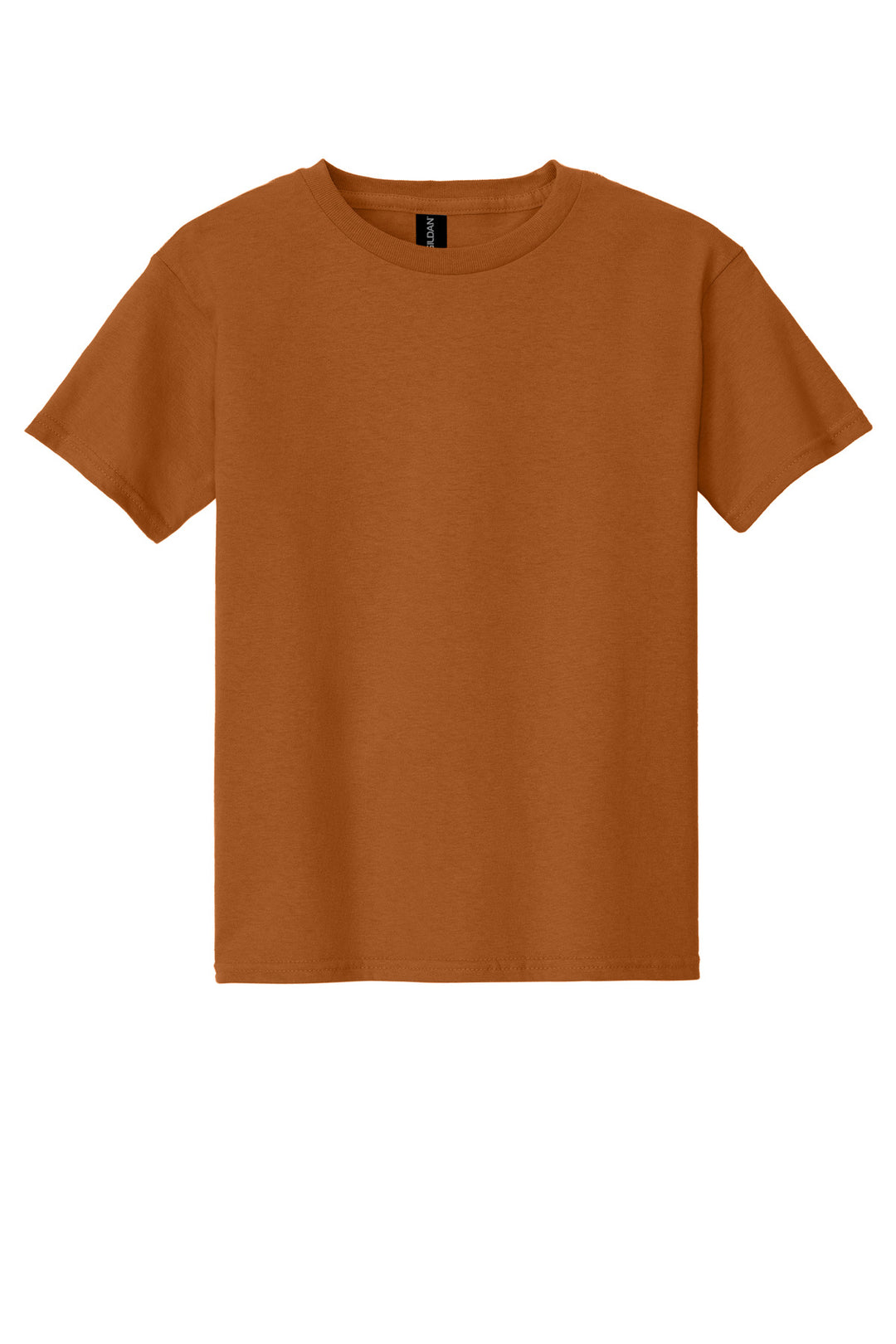 Front View of Texas Orange Gildan - Youth Heavy Cotton 100% Cotton T-Shirt. 5000B
