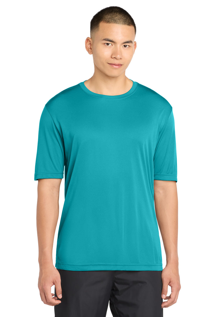 Front View of Tropic Blue Sport-Tek PosiCharge Competitor Tee. ST350