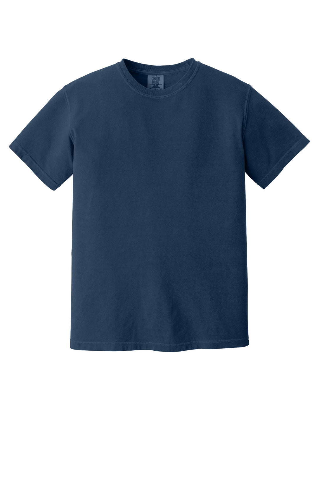 Front View of True Navy COMFORT COLORS Heavyweight Ring Spun Tee. 1717