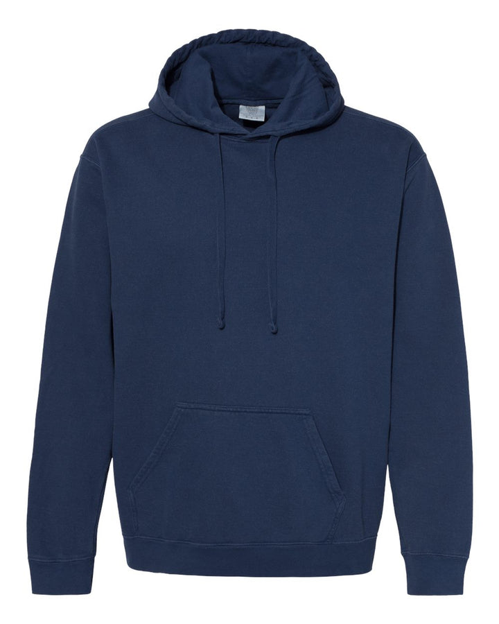 Front View of True Navy Garment-Dyed Hooded Sweatshirt - 1567