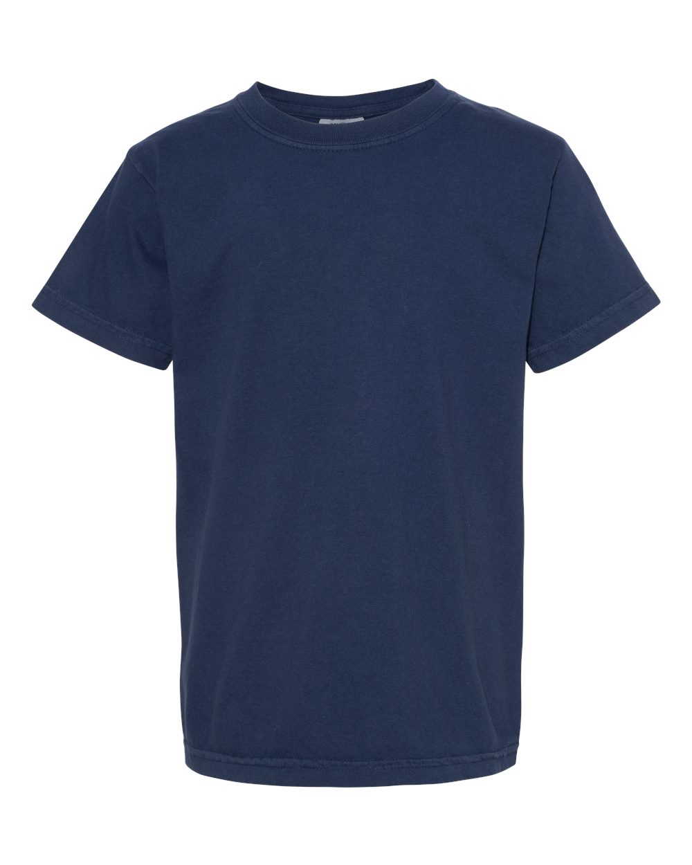 Front View of True Navy Garment-Dyed Youth Heavyweight T-Shirt - 9018