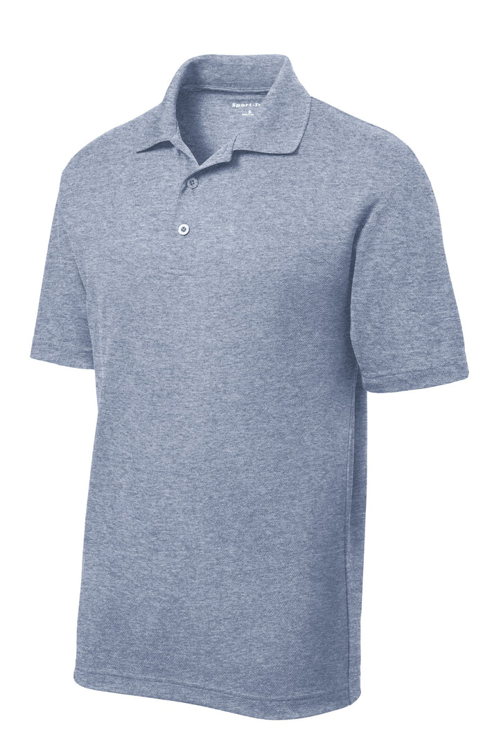 Front View of True Navy Hthr Sport-Tek PosiCharge RacerMesh Polo. ST640