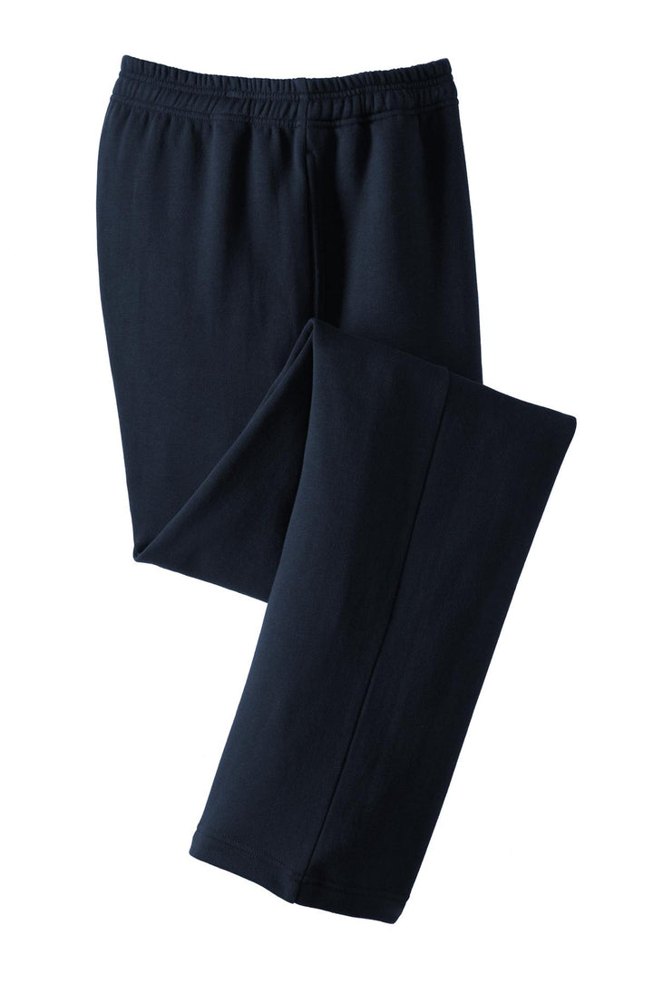 Front View of True Navy Sport-Tek Open Bottom Sweatpant. ST257