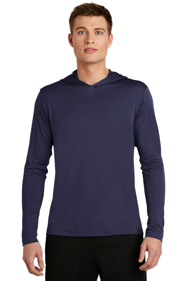 Front View of True Navy Sport-Tek PosiCharge Competitor Hooded Pullover. ST358