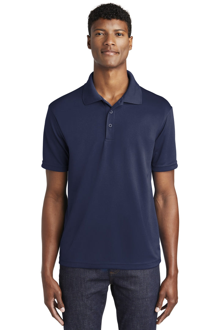 Front View of True Navy Sport-Tek PosiCharge RacerMesh Polo. ST640