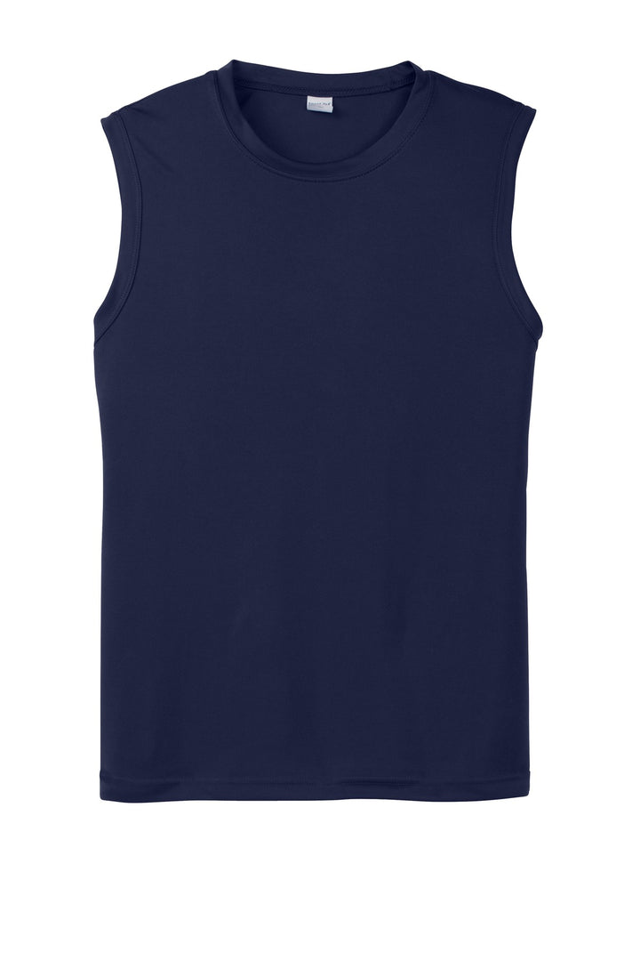Front View of True Navy Sport-Tek Sleeveless PosiCharge Competitor Tee. ST352