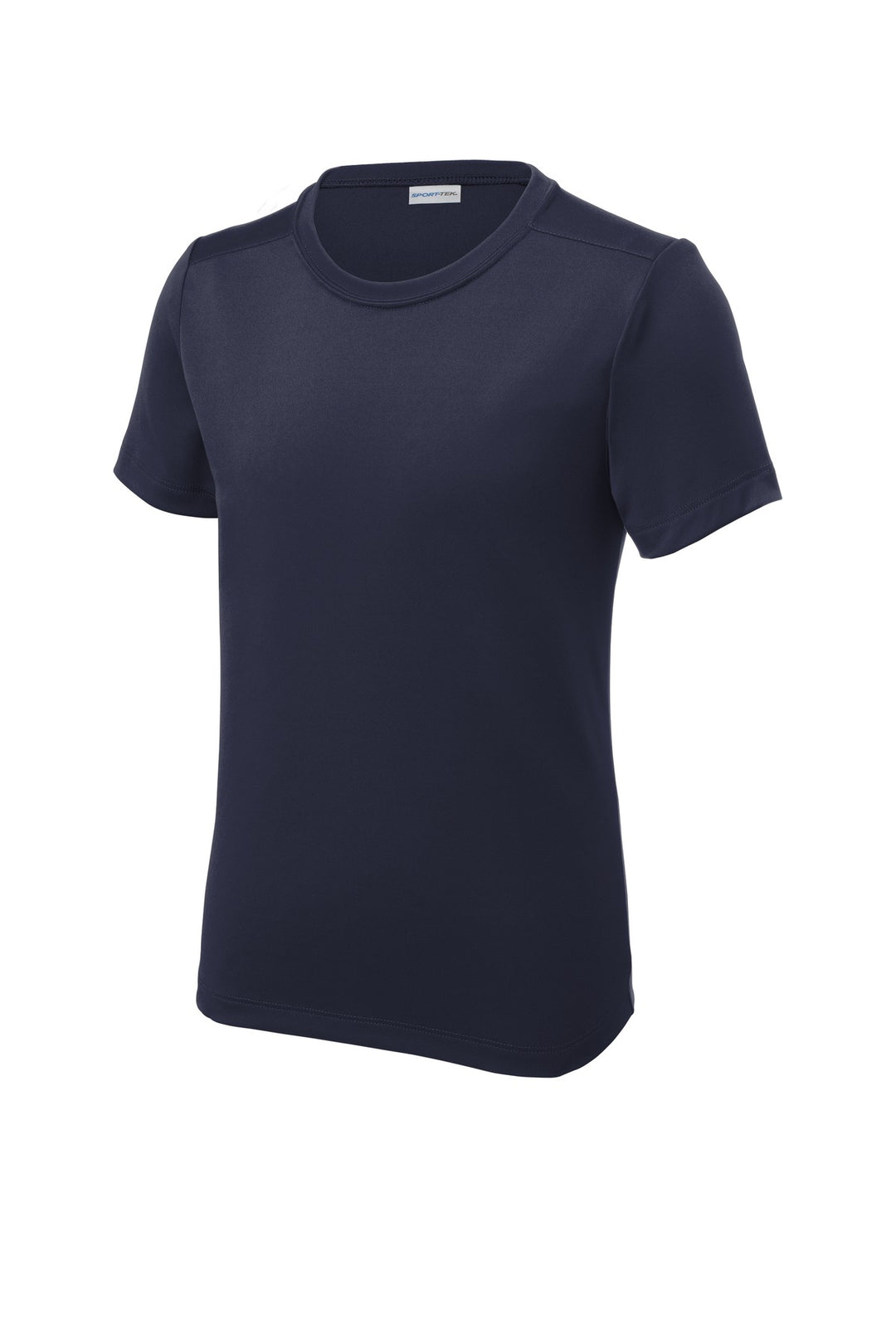 Front View of True Navy Sport-Tek Youth Posi-UV Pro Tee. YST420