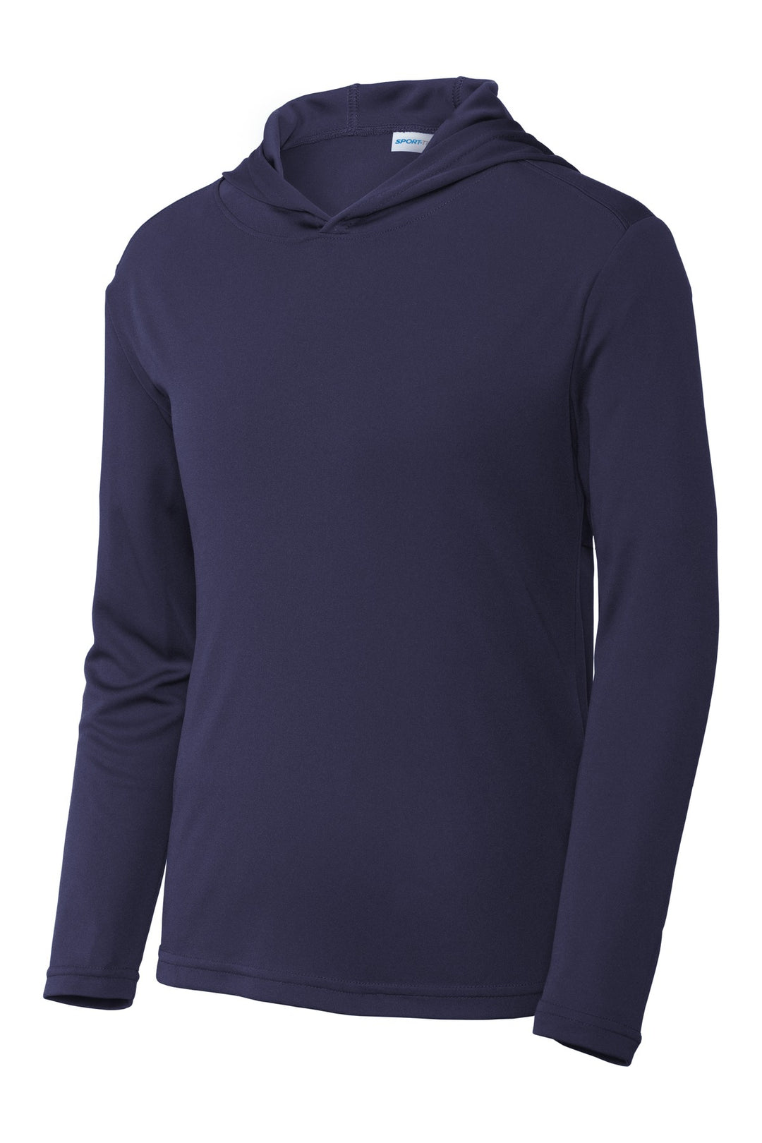 Front View of True Navy Sport-Tek Youth PosiCharge Competitor Hooded Pullover. YST358