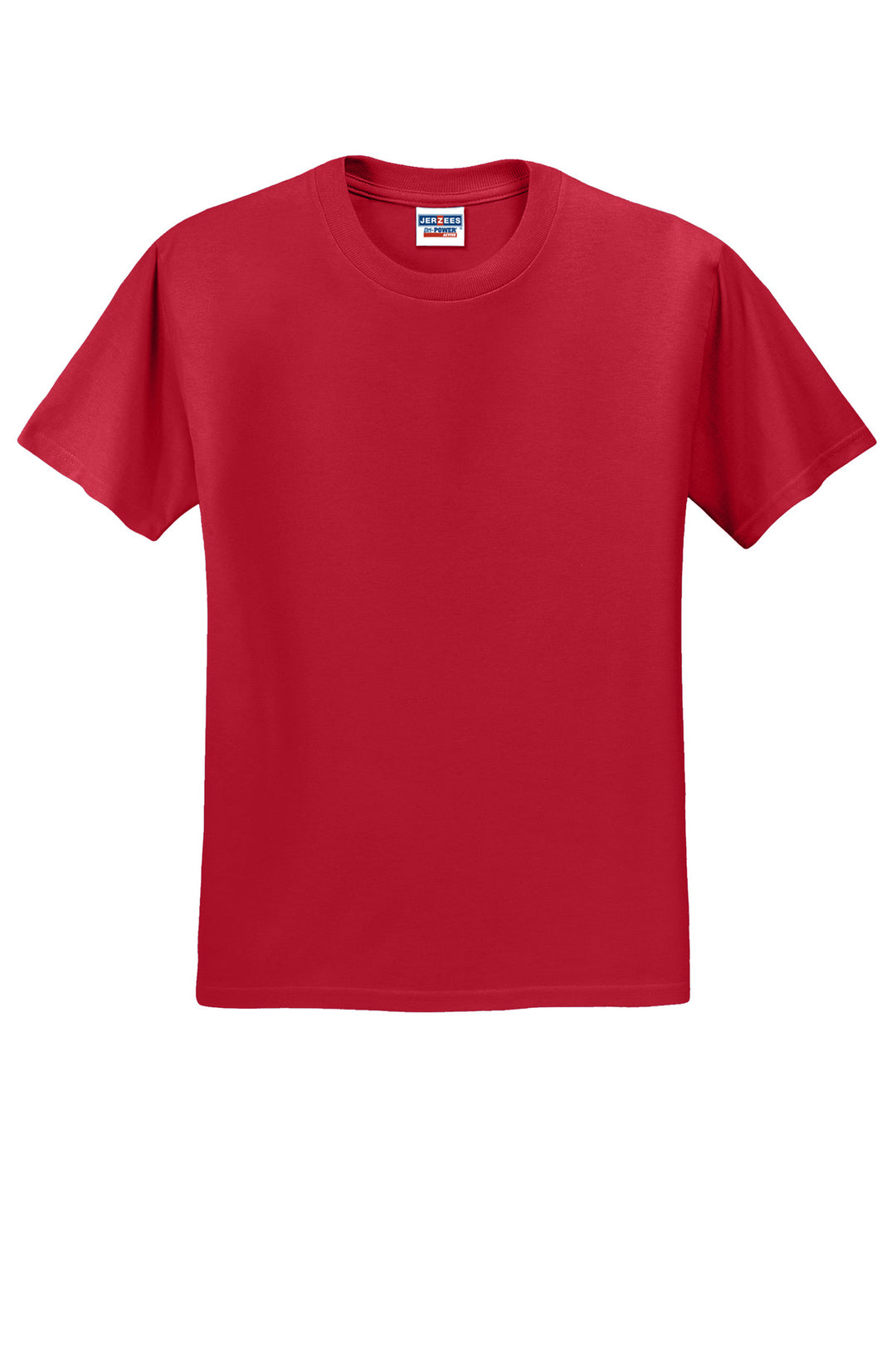 Front View of True Red Jerzees - Dri-Power 50/50 Cotton/Poly T-Shirt. 29M