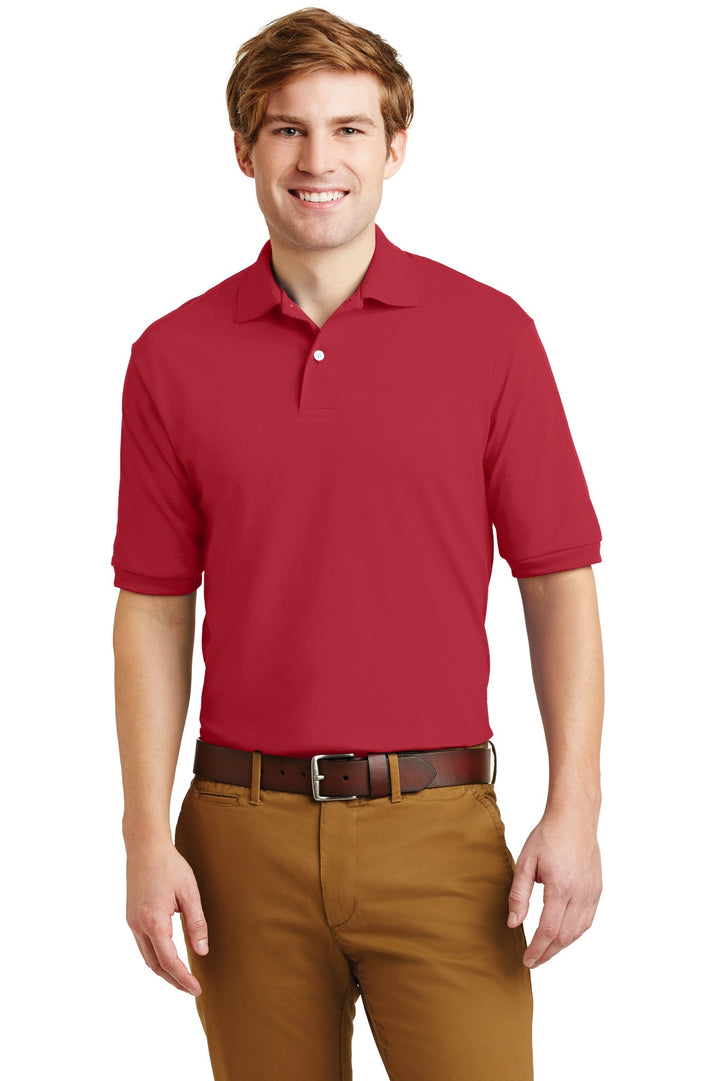 Front View of True Red Jerzees Dri-Power Sport Shirt. 437M