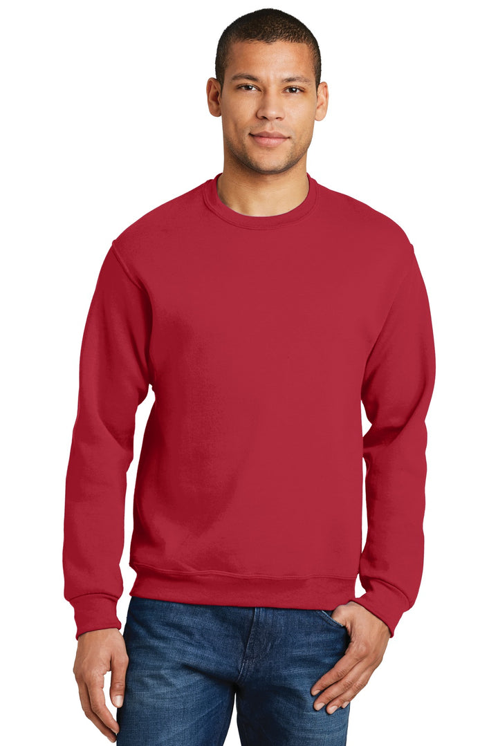 Front View of True Red Jerzees - NuBlend Crewneck Sweatshirt. 562M