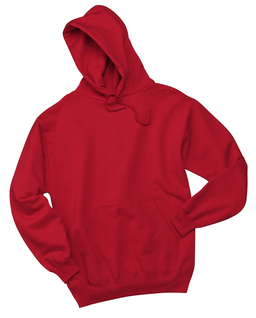 Front View of True Red Jerzees NuBlend Pullover Hooded Sweatshirt. 996M