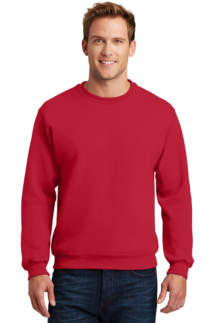 Front View of True Red Jerzees Super Sweats NuBlend - Crewneck Sweatshirt. 4662M