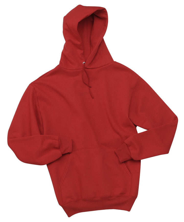 Front View of True Red Jerzees Super Sweats NuBlend - Pullover Hooded Sweatshirt. 4997M