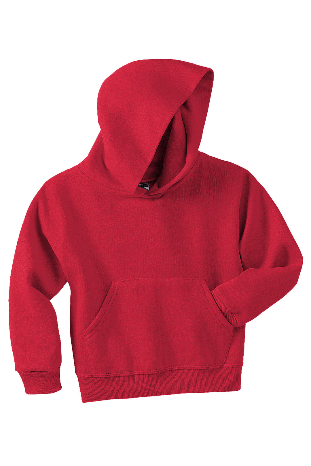 Front View of True Red Jerzees - Youth NuBlend Pullover Hooded Sweatshirt. 996Y