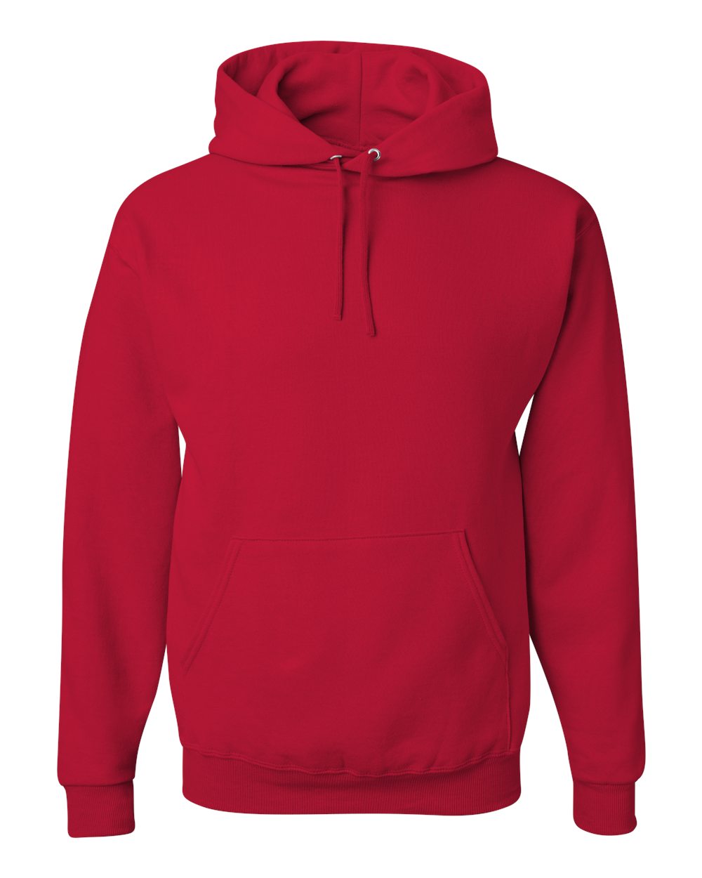 Front View of True Red NuBlend® Hooded Sweatshirt - 996MR