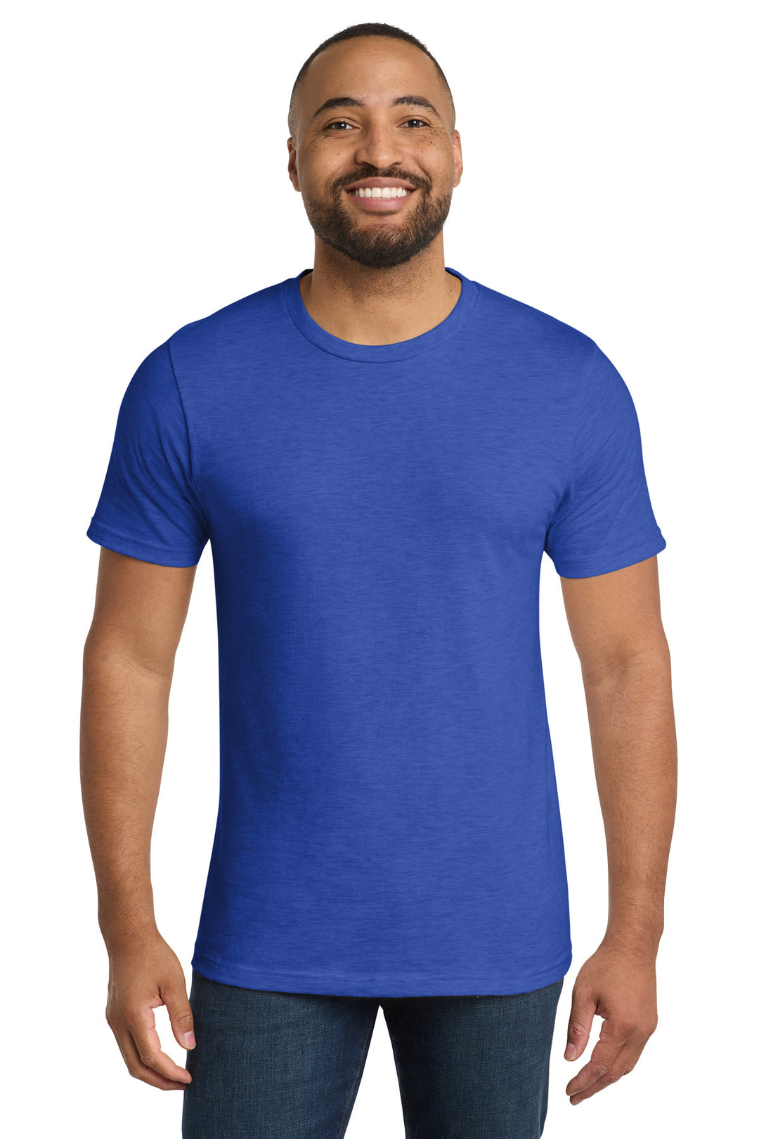 Front View of True Royal Hth Port & Company Bouncer Tee PC600