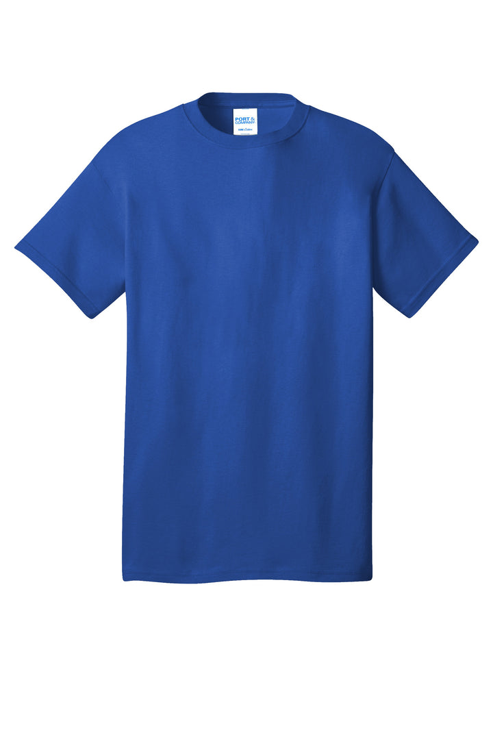 Front View of True Royal Port & Company - Core Cotton Tee. PC54