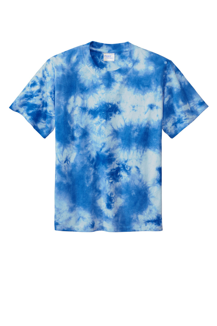 Front View of True Royal Port & Company Youth Crystal Tie-Dye Tee PC145Y