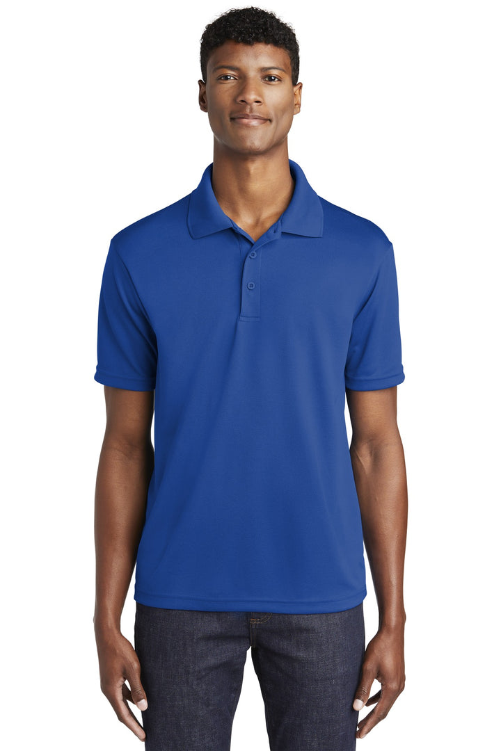 Front View of True Royal Sport-Tek PosiCharge RacerMesh Polo. ST640