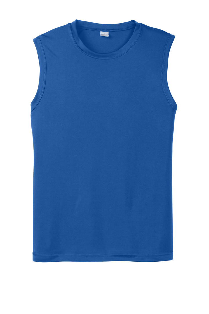 Front View of True Royal Sport-Tek Sleeveless PosiCharge Competitor Tee. ST352