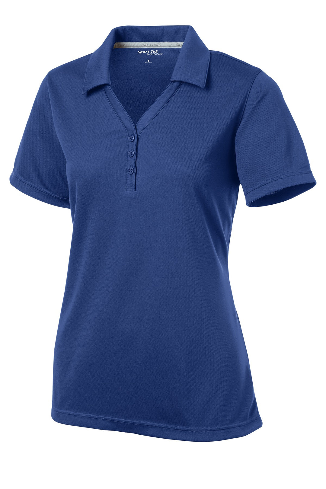 Front View of True Royal Sport-Tek Women's PosiCharge Micro-Mesh Polo. LST680