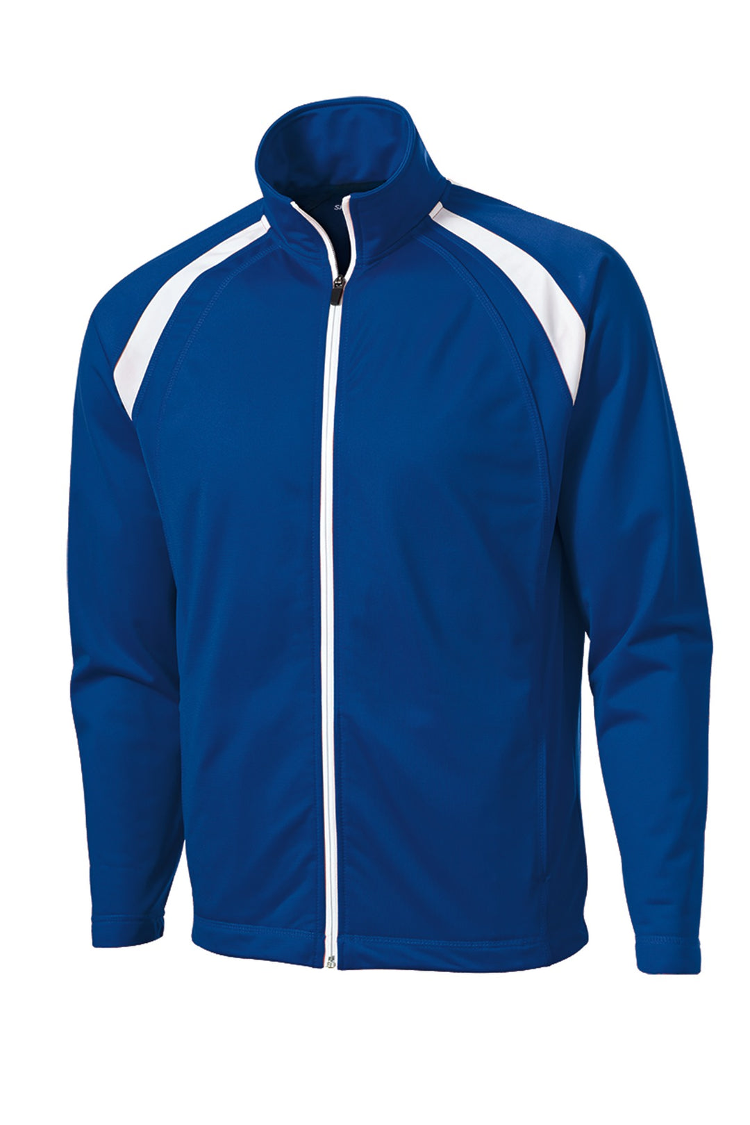 Front View of True Royal/Wht Sport-Tek Tricot Track Jacket. JST90