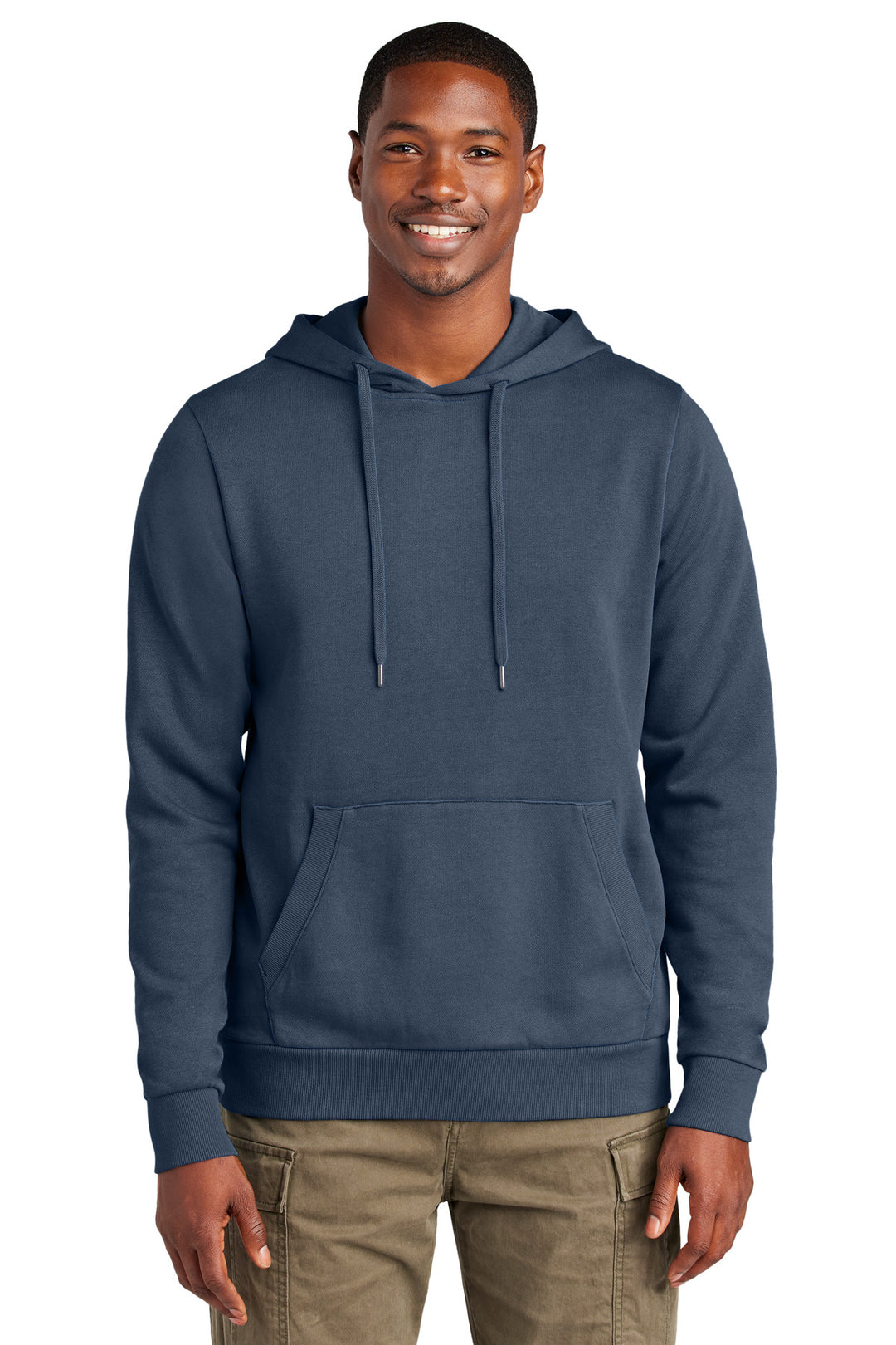 Front View of TrueNavy District Wash Fleece Hoodie DT2200