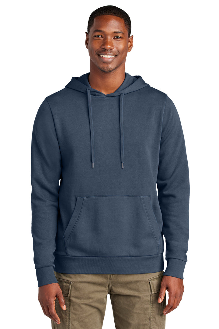 Front View of TrueNavy District Wash Fleece Hoodie DT2200