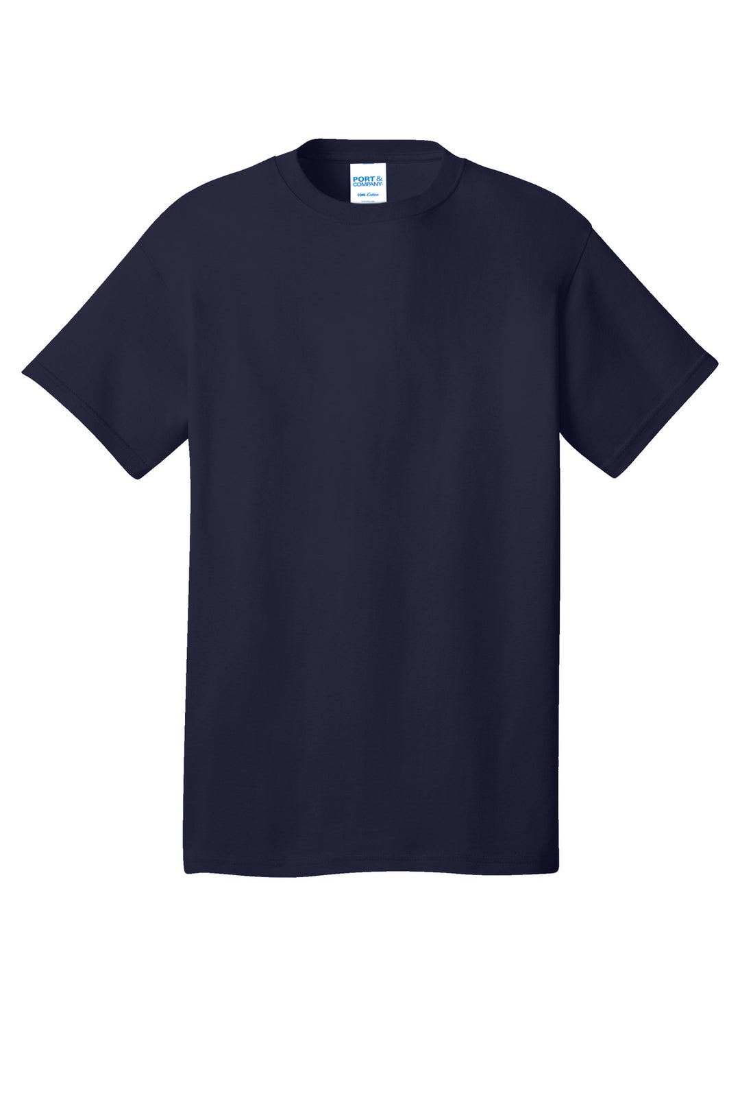 Front View of TrueNavy Port & Company - Core Cotton Tee. PC54