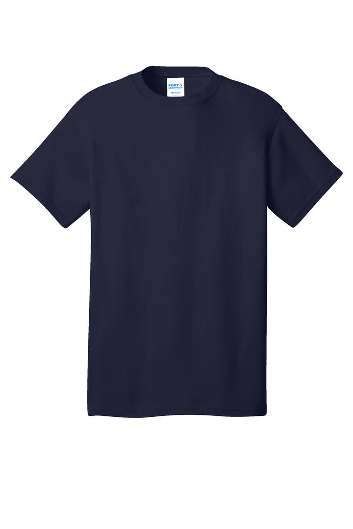 Front View of TrueNavy Port & Company - Core Cotton Tee. PC54