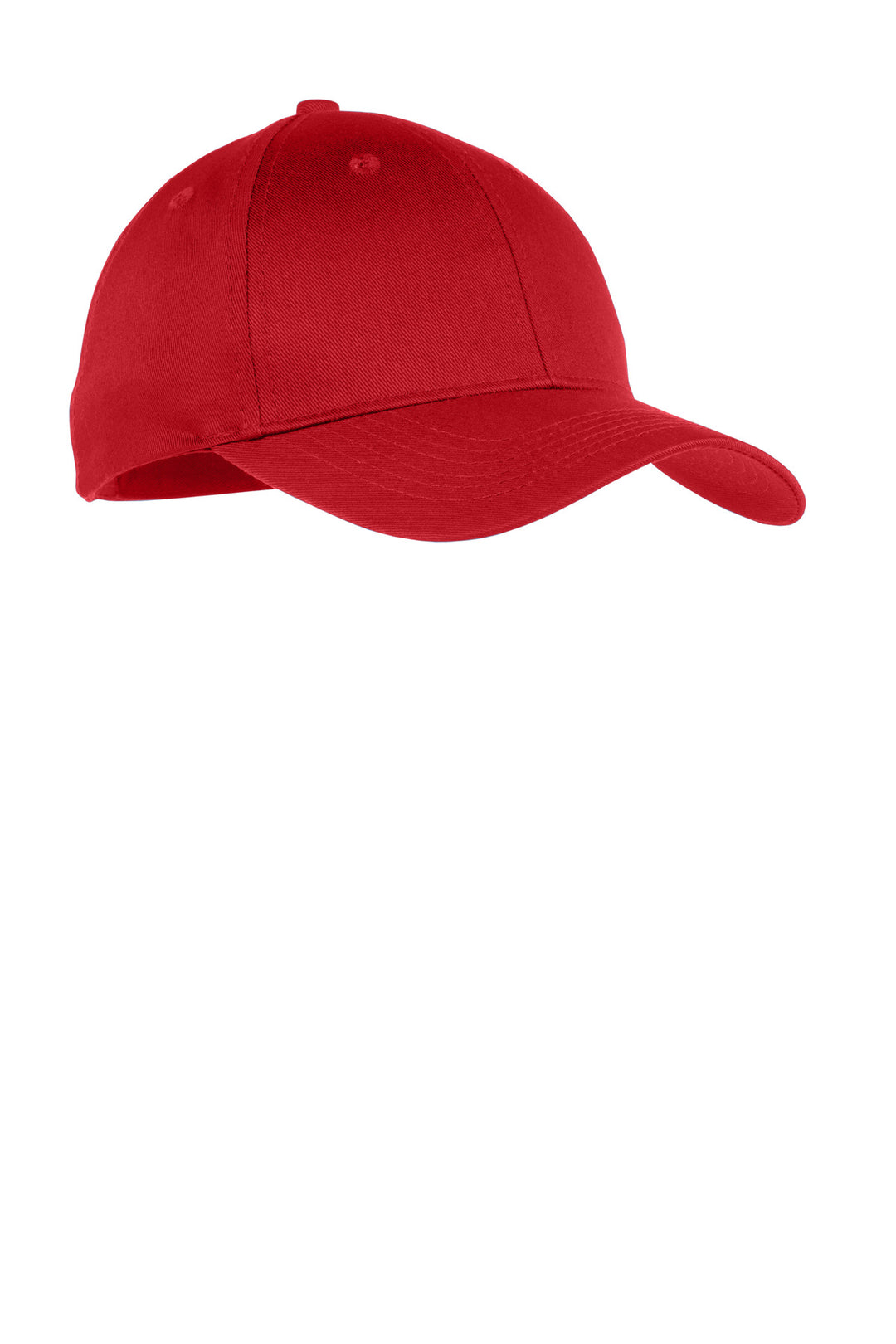 Front View of TrueRed Port & Company Youth Six-Panel Twill Cap. YCP80