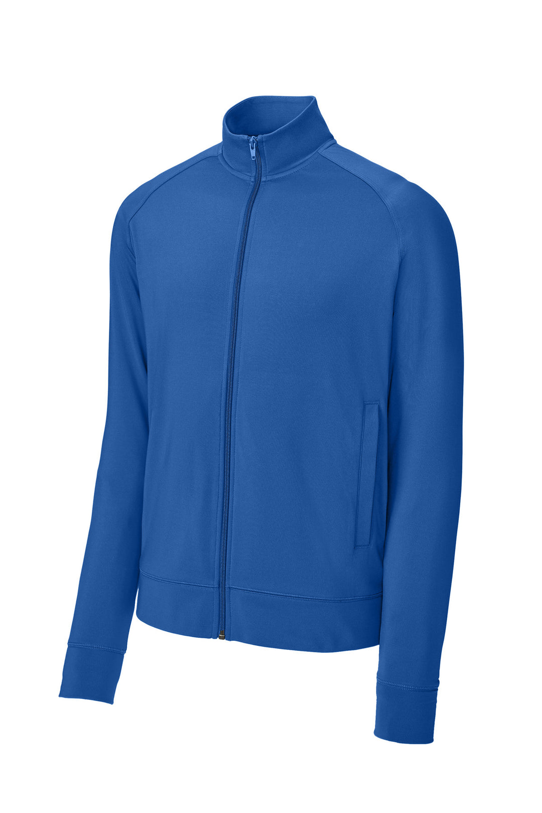 Front View of TrueRoyal Sport-Tek Sport-Wick Stretch Full-Zip Cadet Jacket ST857