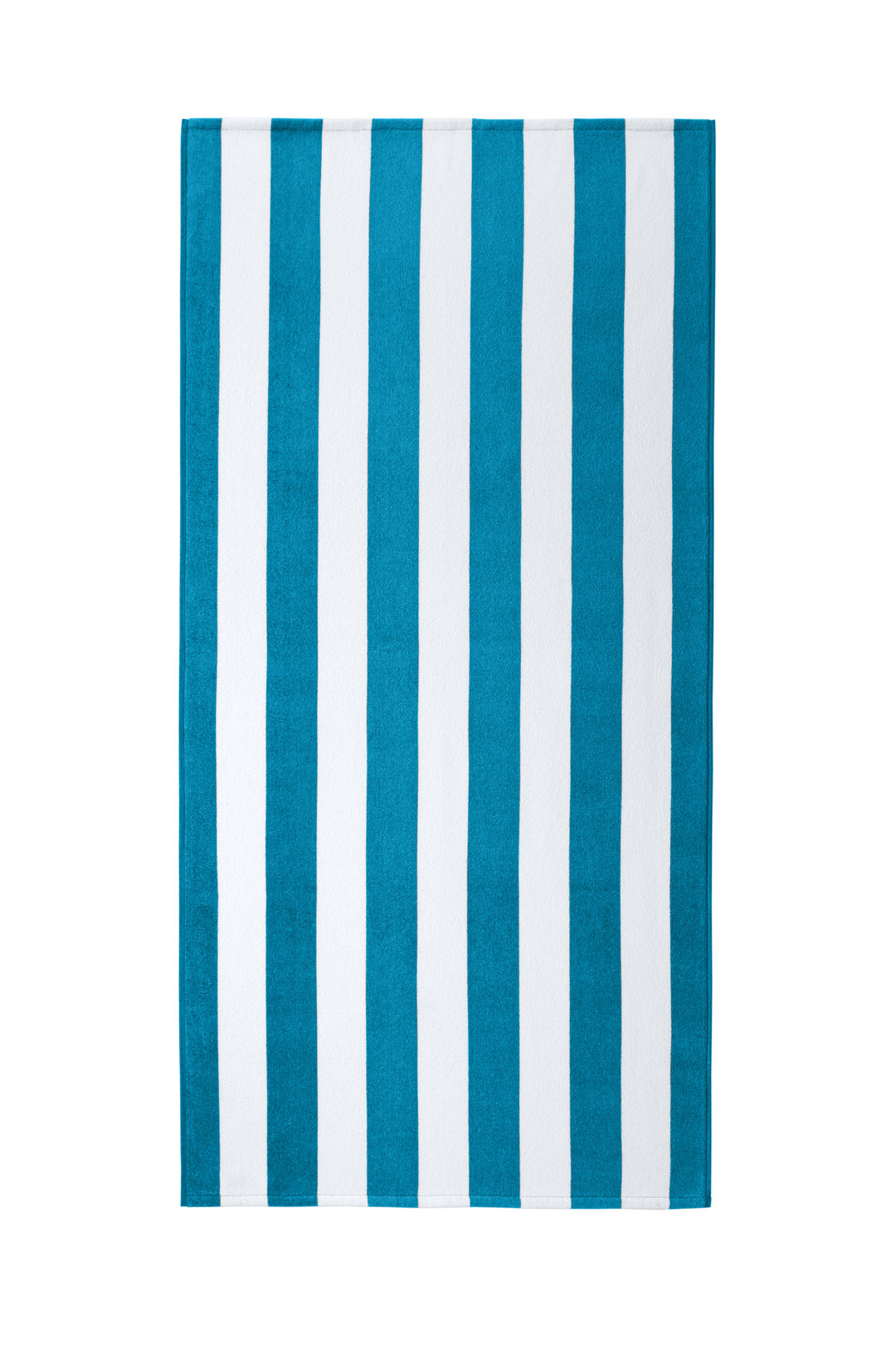 Front View of Turquoise Port Authority Value Cabana Stripe Beach Towel PT45