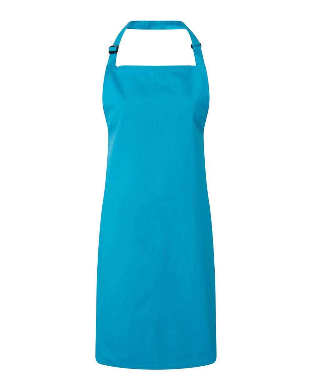 Front View of Turquoise Recycled Bib Apron - RP150
